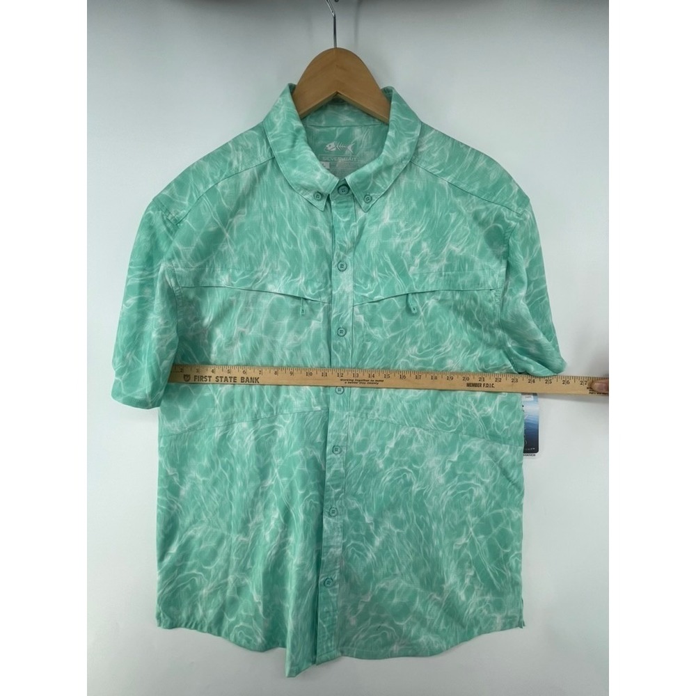 Silver Bait Shirt Mens Size L Fishing Vented Hiking Zip Pockets Mesh‎ UPF 50+ - Picture 11 of 13